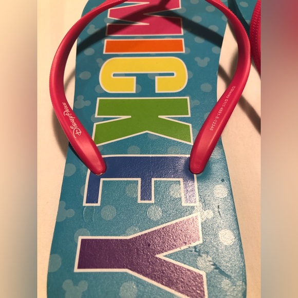Disney Parks I 🩷 Mickey teal blue flip flops, 10 - Picture 6 of 8